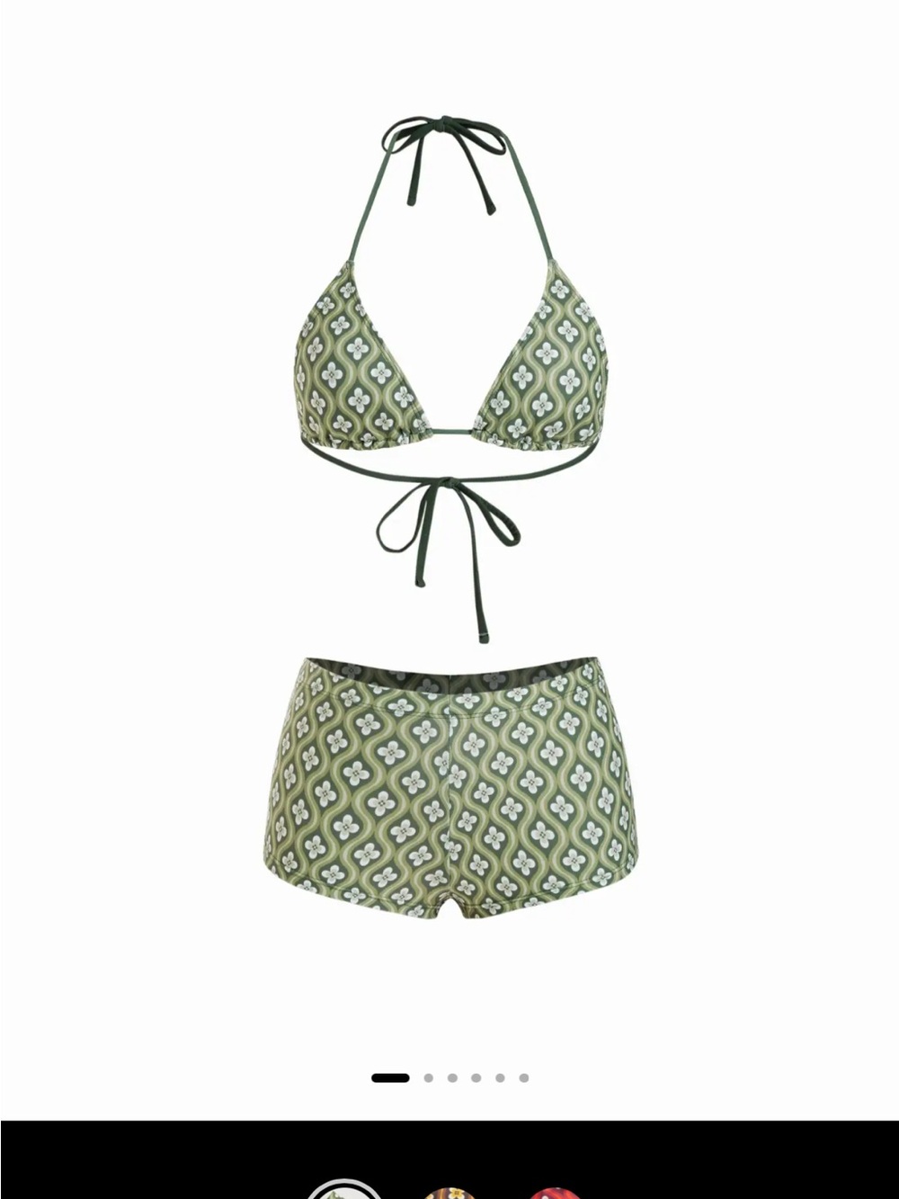 Cider bikini top HALTER NECKLINE GEOMETRIC FLORAL (top only)